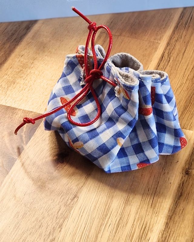 Bourse petite - vichy champignons