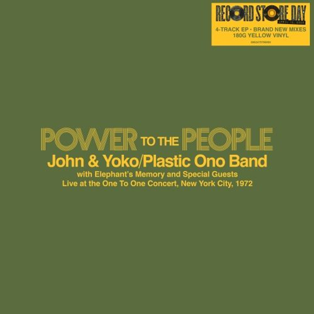 John &amp; Yoko/Plastic Ono Band with Elephant&#039;s Memory - Power to the People (Live at the One to One Concert, NYC 1972) LP (Limited Edition Yellow Vinyl)