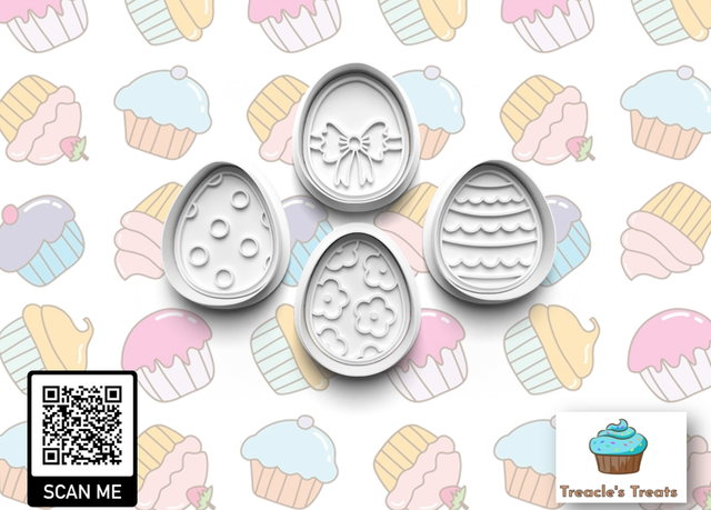 Easter Egg Fondant/cookie stamps with cutters