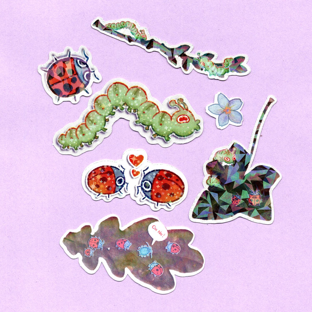 PACK STICKERS - Chenille et Coccinelle