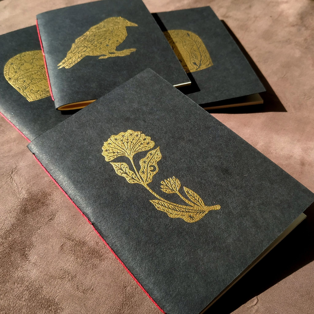 Mini carnet magique A6 - doré à la main