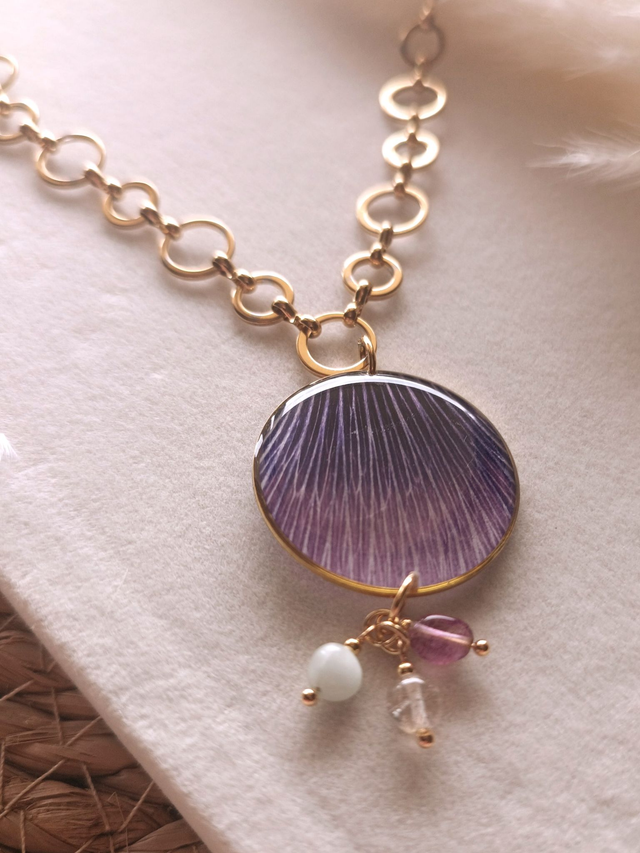 Collier Rose Trémière