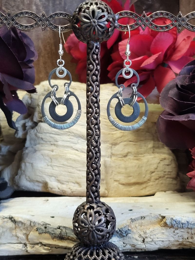 Boucles d'Oreilles Néo Circlips "Spirales d'Acier"