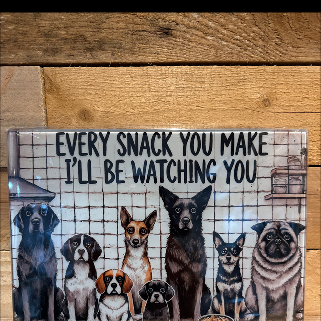 Dogs Every Snack You Make Glass Worktop Saver