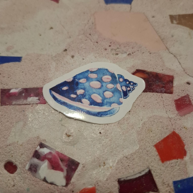 Maa8 Sticker coquillage bleu