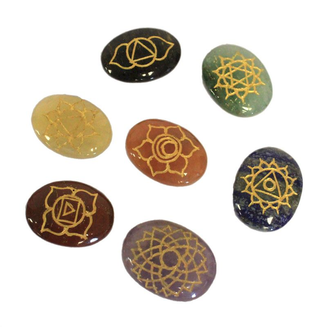 Large Stones Chakra Set (Oval Shape)