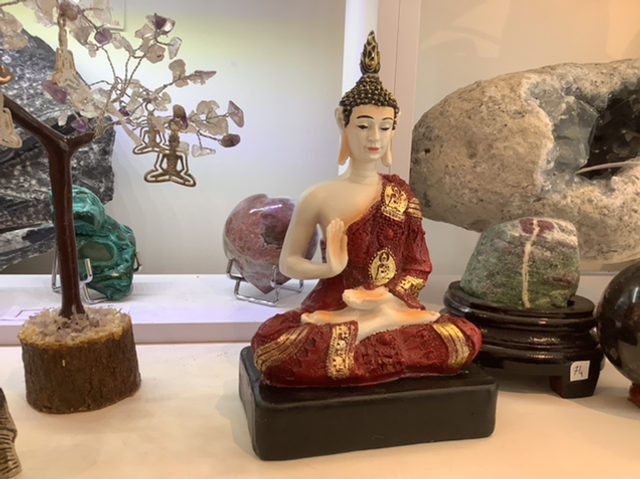 Statue résine Bouddha Thaï rouge 