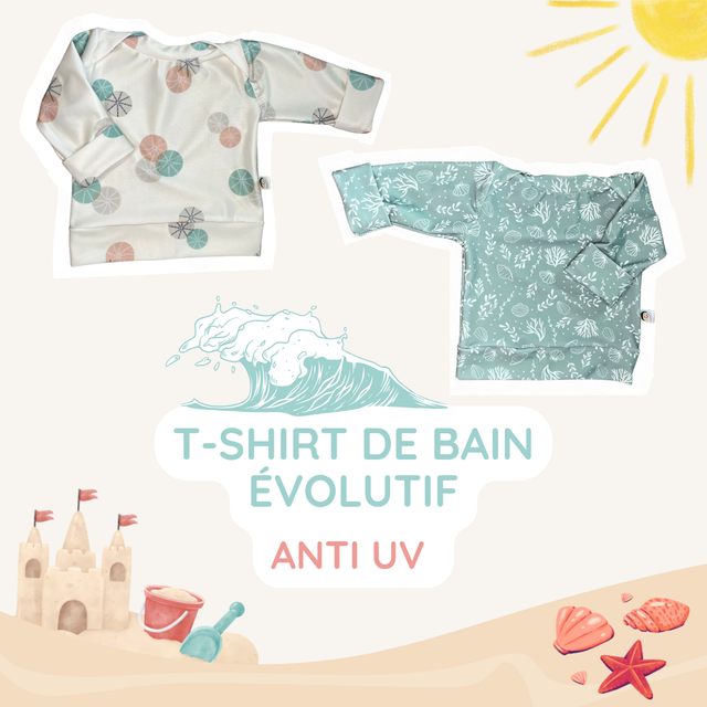 T-shirt de bain évolutif anti UV UPF 50+