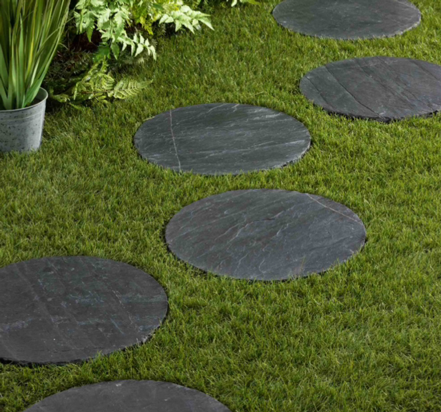 Pas japonais rond Ardoise D. 40 cm