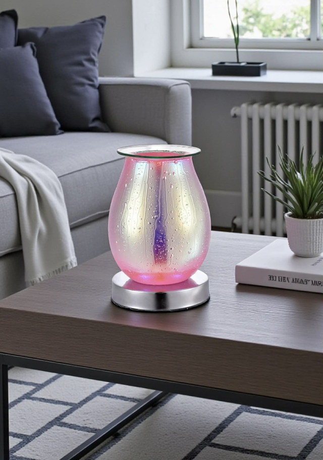 Iridescent Drip Effect Glass Electric Wax Warmer