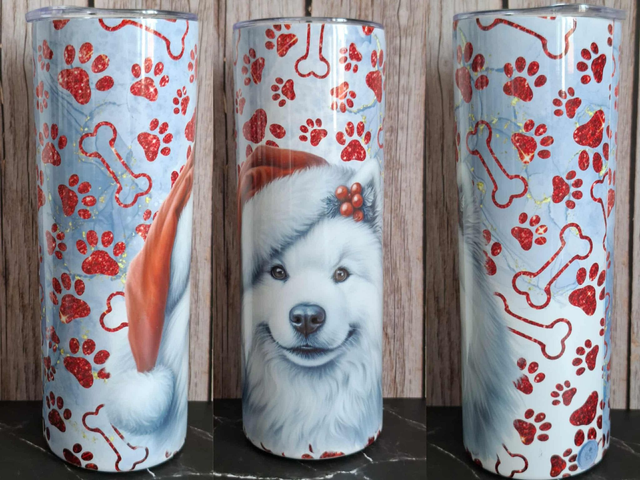 Gourde Canette Noël Samoyède