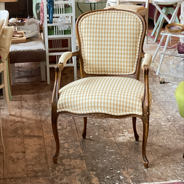 Armlehnstuhl Louis Philippe Style Hahnentritt Muster