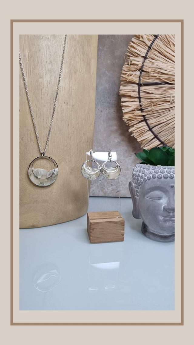 Parure Fausse pierre naturelle ronde