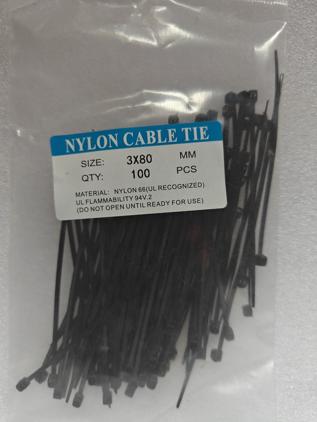 Mustat nippusiteet 3x80mm 100kpl