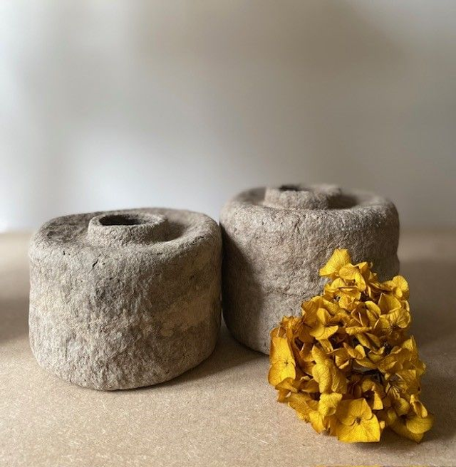 Vases en papier mâché Granit 