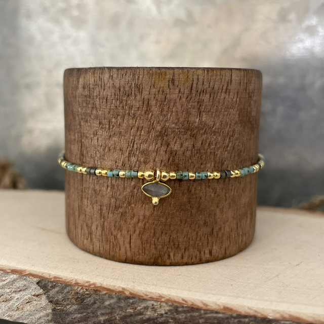 Bracelet Tons turquoise et gris 