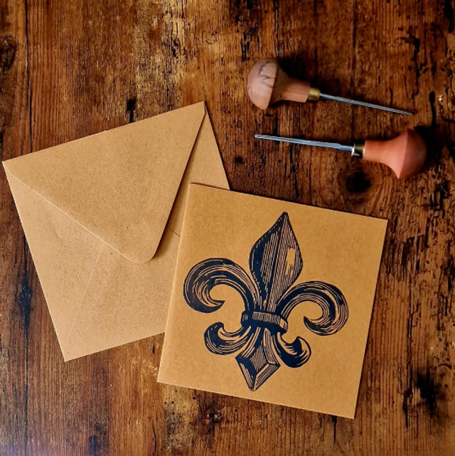 Linogravure - Fleur de Lys