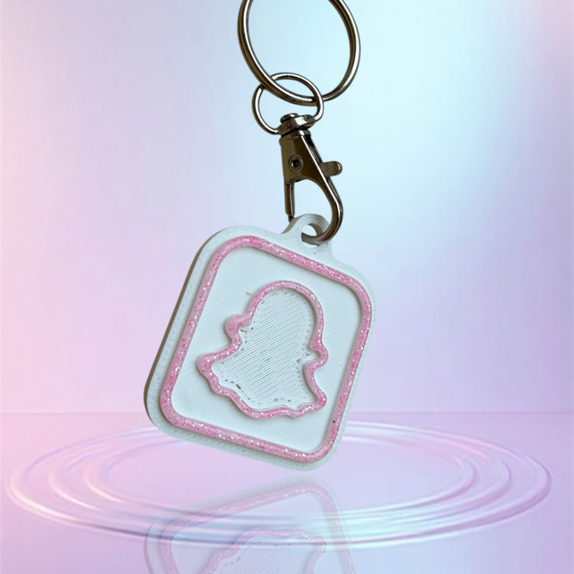 Snap rose pailletée 