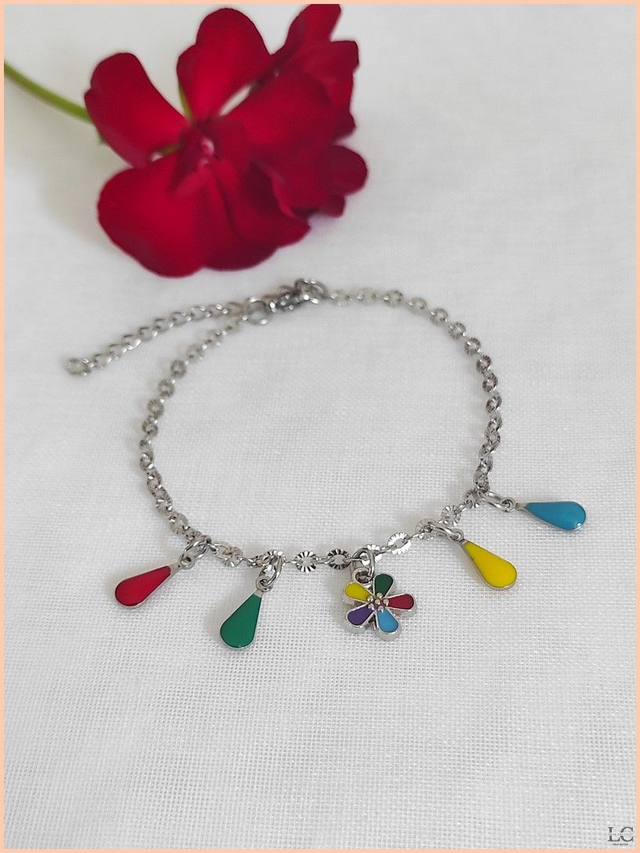 Bracelet chaîne lips silver avec breloques