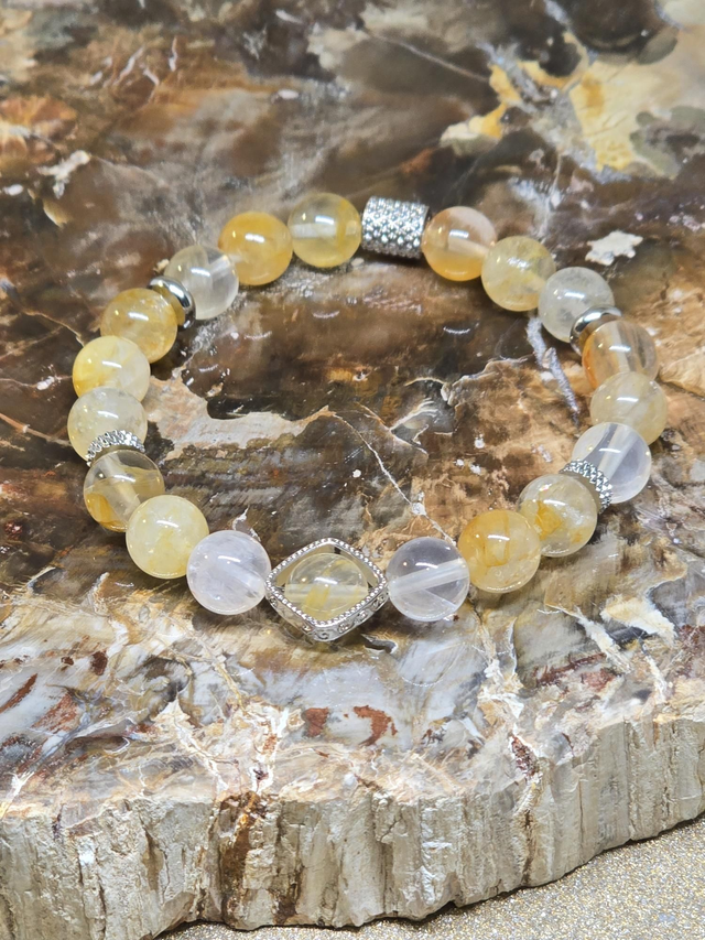 Bracelet Quartz Hématoïde jaune 0,8 cm