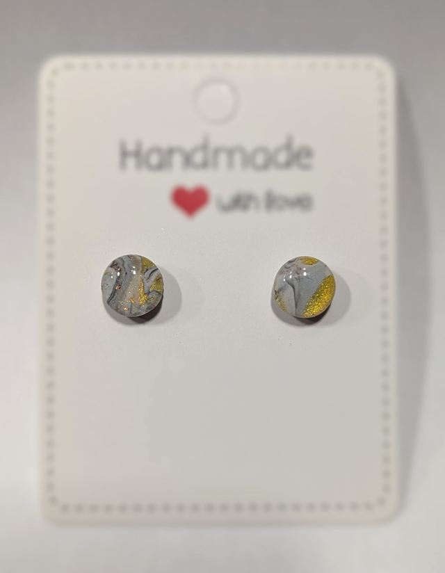 Boucles d'oreilles petite puce Marbré