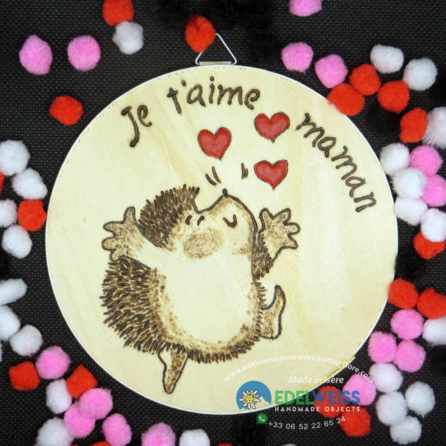 Hérisson petits coeurs…je t'aime maman