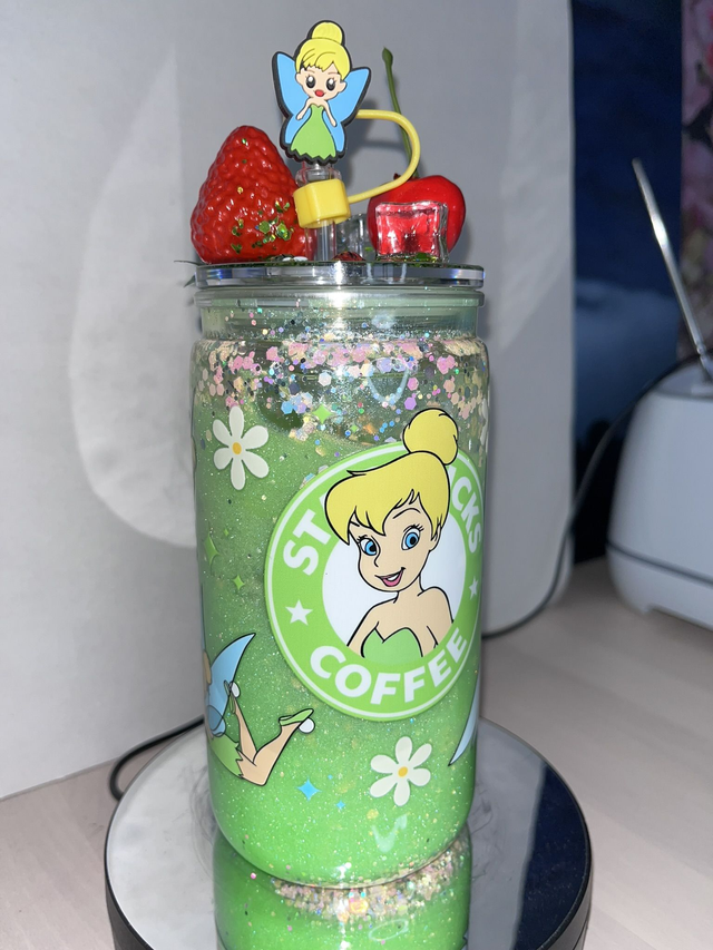 GOBELET CANETTE BOULE A PAILLETTES       FÉE CLOCHETTE