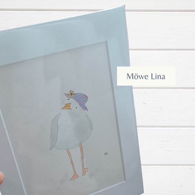 "Möwe Lina" - Kunstdruck 