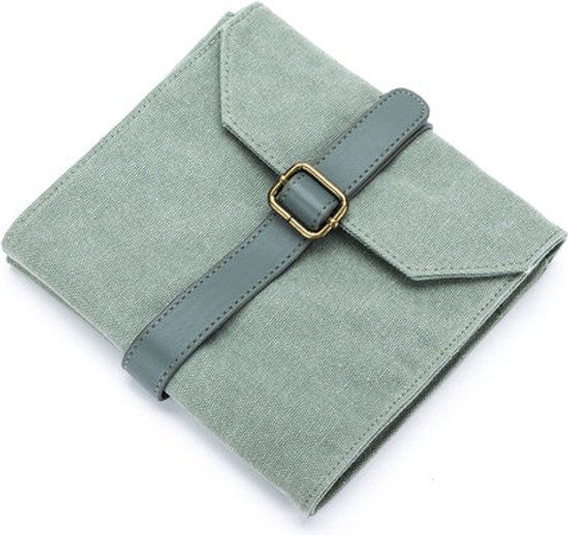 DELLA Q | Canvas naaldenetui 20,3x19x2,5cm groen