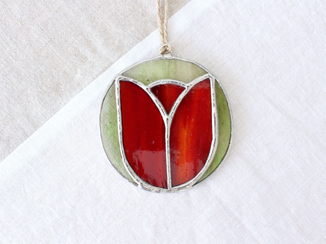 🌷 Suncatcher "Tulipa" en vitrail Tiffany