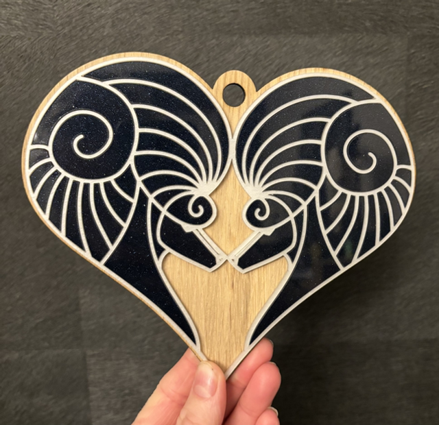 Wall Art - Poodle Fantasy Acryl and Oak wood