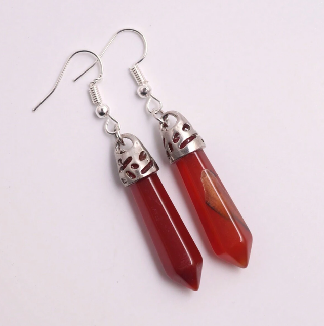 Boucles d'oreille " Cléa " en Cornaline