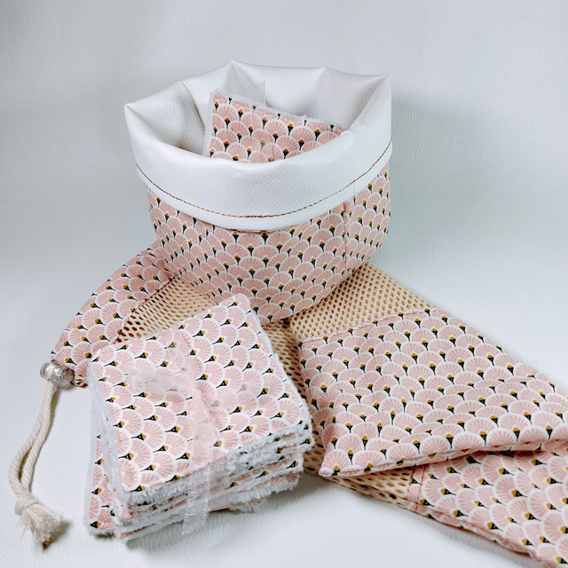 Lot zéro déchet éventail rose