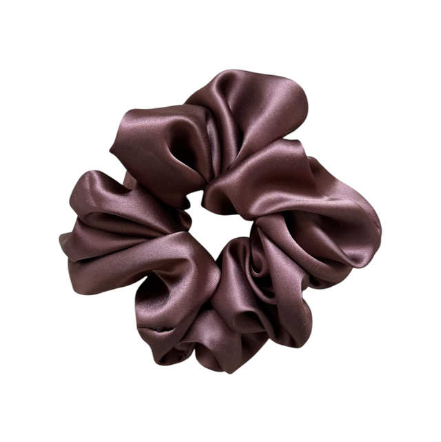 Chouchou en soie - Taille classique - Moka