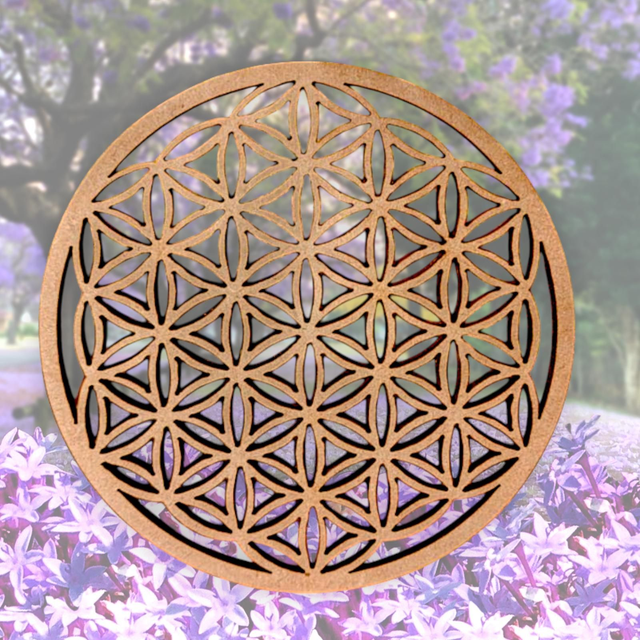 Plaque en bois &quot;Fleur de vie&quot;