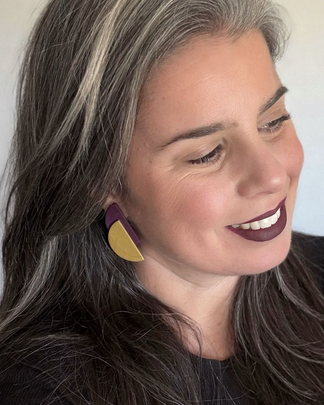 Semicírculos ciruela y dorado