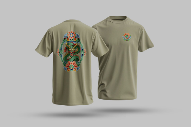 T-shirt Dancheong 단청 - UNISEXE Kaki