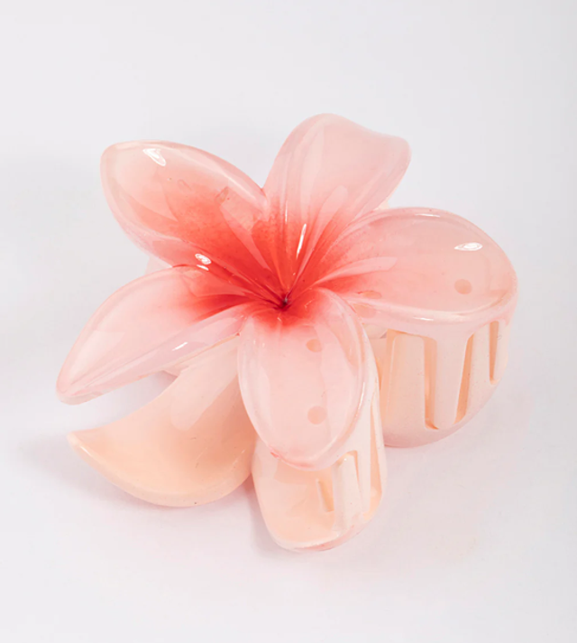 Light Pink/Red Flower Clip
