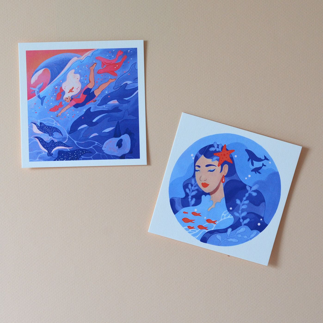 Carte postale carrée Océan