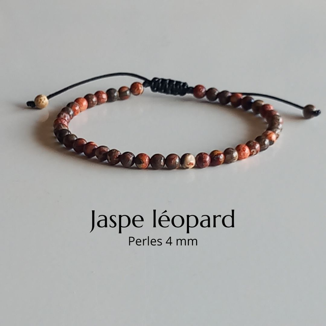 Bracelet ajustable en Jaspe léopard