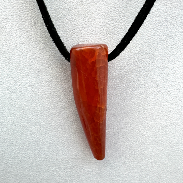 Carnelian dragon tooth pendant
