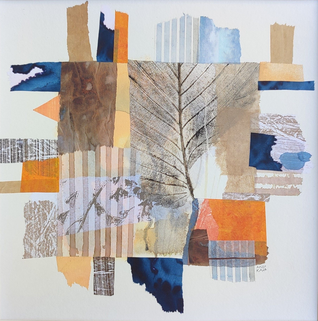 Kompozycja2, 30x30 (20x20 w świetle passe-partout) tech. mieszana 2022