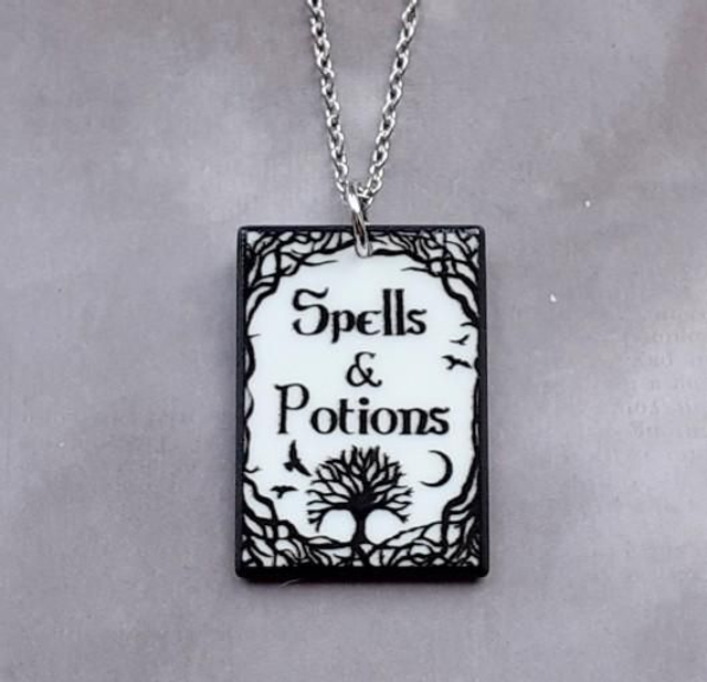 Spells and Potions Book Necklace 