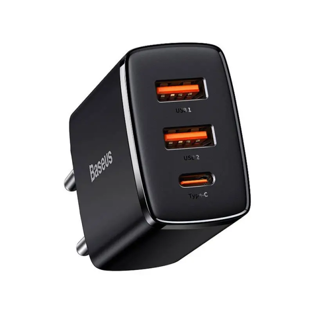 Charger Baseus Compact PD 30W 1x USB-C 2x USB CCXJ-E01 black