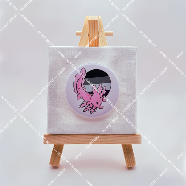Axolotl Asexual Button Pins