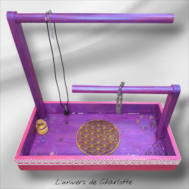 Porte bijoux "Romantique" fleur de vie