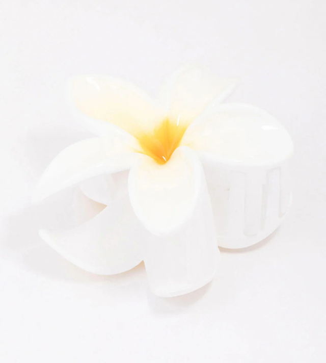 White/Yellow Flower Clip