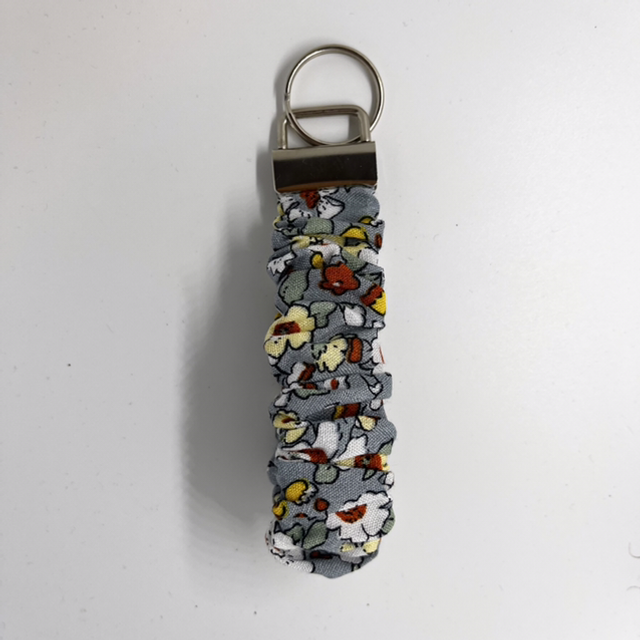 Duck Egg Blue Floral Scrunchie Wristlet