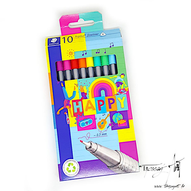 STAEDTLER - FEUTRES FINS FINELINER HAPPY PAR 10 - ST011