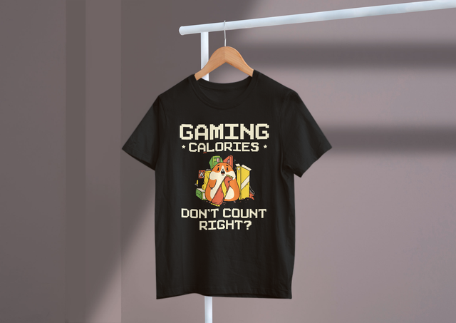 Gaming Calories Don’t Count Right Gaming Humor Food Fun. Gaming-Kalorien zählen nicht richtig. Gaming-Humor, Essensspaß